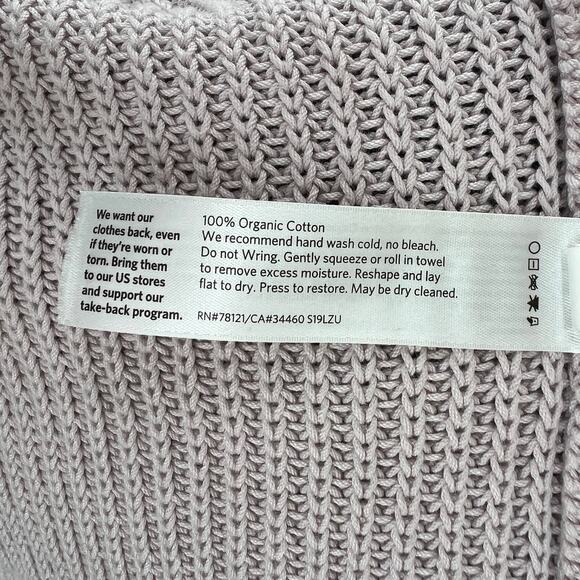 EILEEN FISHER Light Pink Organic Cotton Drop Shoulder Pullover Sweater Size M - Picture 7 of 8